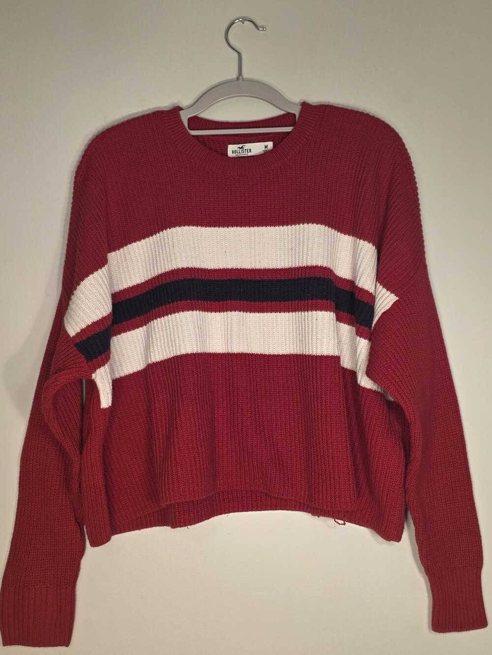 Medium Red Striped Sweater Hollister